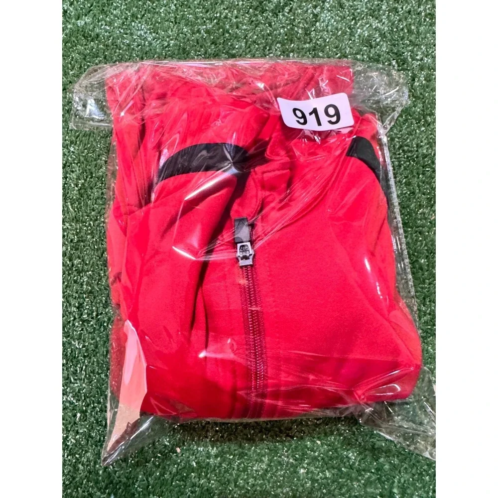 Callaway Mens Large Red Black Colorblock Quarter Zip Golf‎ Pullover Fleece Lined